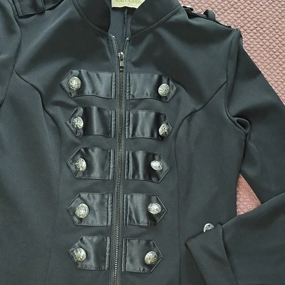 Women Victorian Gothic Steampunk Ringmaster Jacket Military Blazer Circus - Picture 5 of 13